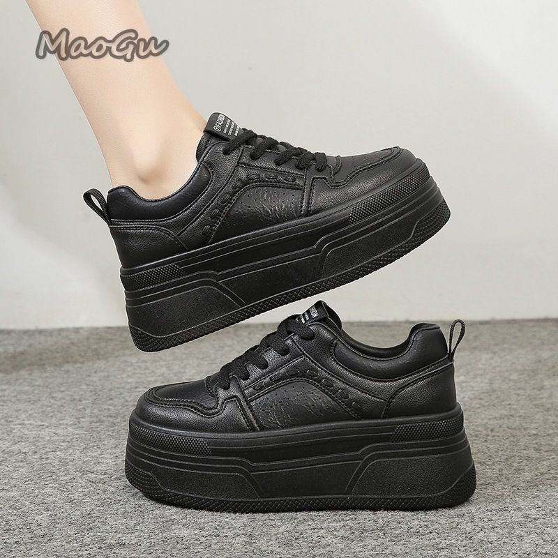 Women'S Shoes Size 40 In Us - Białe sneakersy na platformie podwyższającej, damskie,
