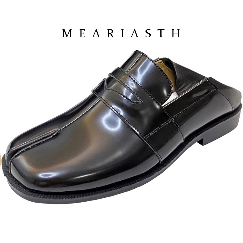 Women'S Shoes In Wide Width - Czarne buty Tabi z dzielonym palcem,