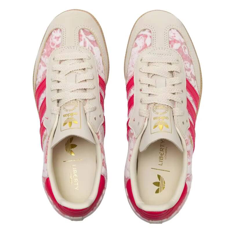 Women'S Shoes Pink Adidas - Damskie różowe sneakersy z kwiatowym nadrukiem,