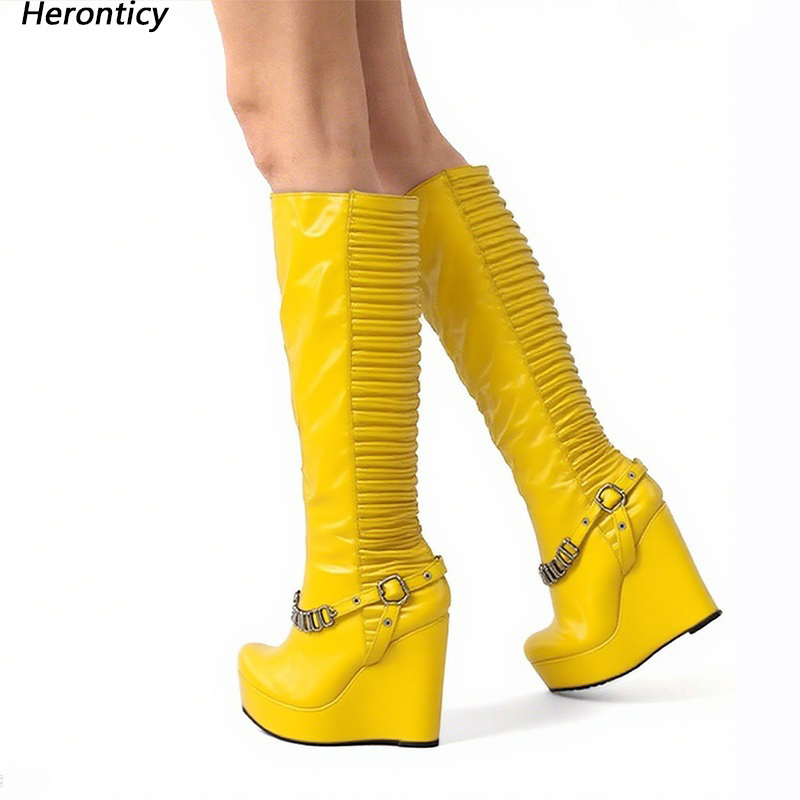 Women'S Shoes Yellow - Heronticy Ręcznie Robione Damskie Zimowe Kozaki