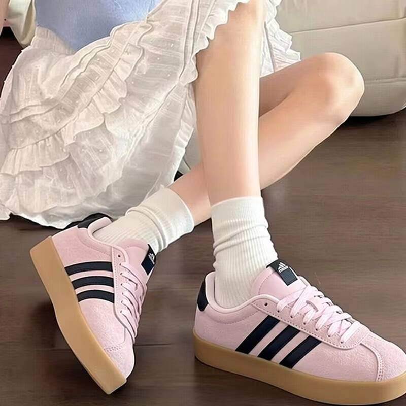 Women'S Shoes Pink Adidas - Damskie niskie sneakersy Adidas do skateboardingu,