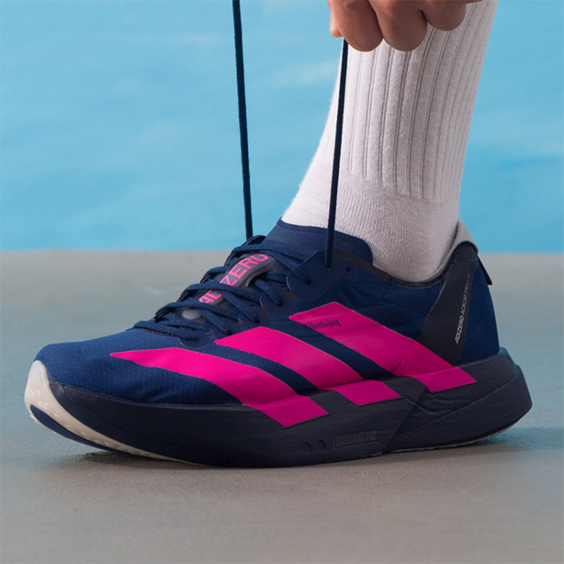 Women'S Shoes Pink Adidas - Adidas Adizero Navy Pink Racing Buty