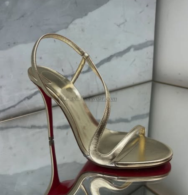 Gladiator Sandal Women - Metaliczne skórzane złote seksowne sandały damskie