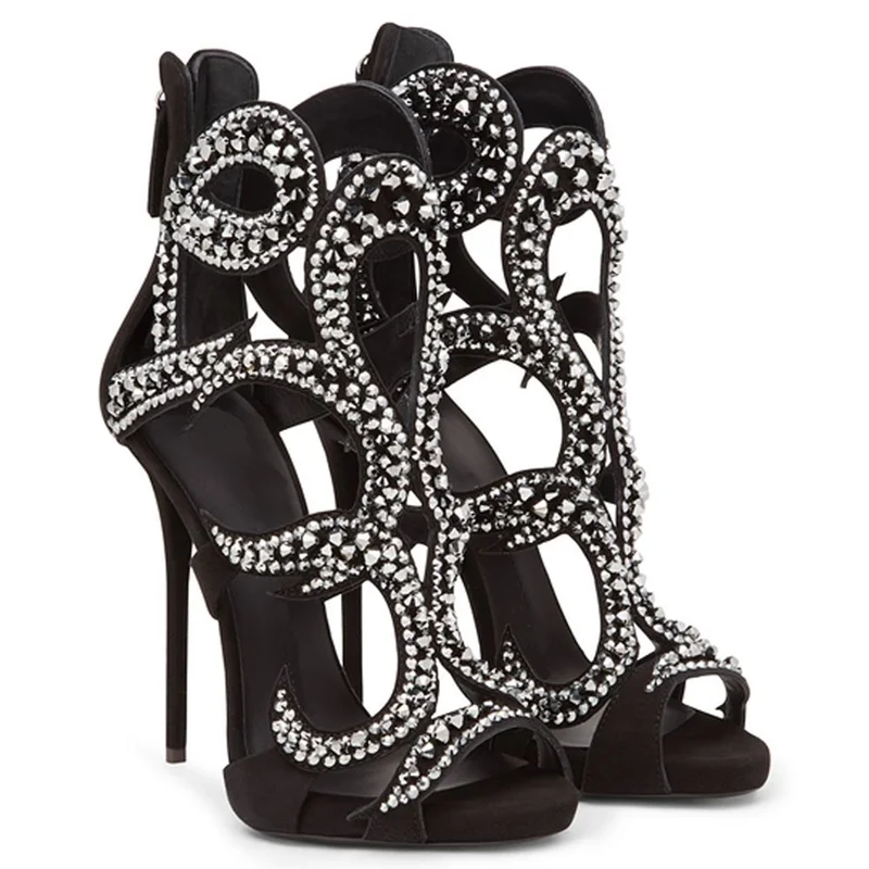 Błyszczące Kryształowe Sandały – Women Shoes Zipper recenzja i cena