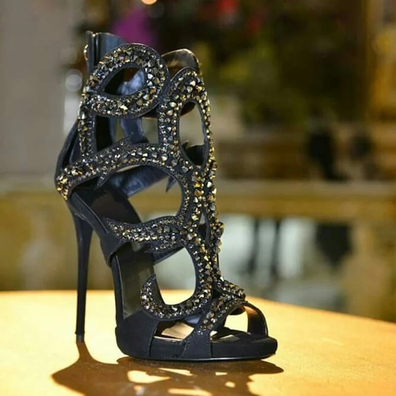 Błyszczące Kryształowe Sandały – Women Shoes Zipper recenzja i cena