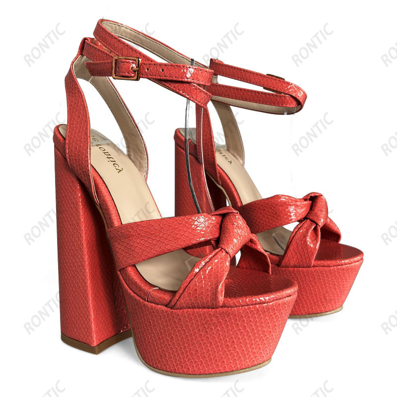 Rontic Gorące Ręcznie Robione  – Block Heel Ankle Boots recenzja i cena