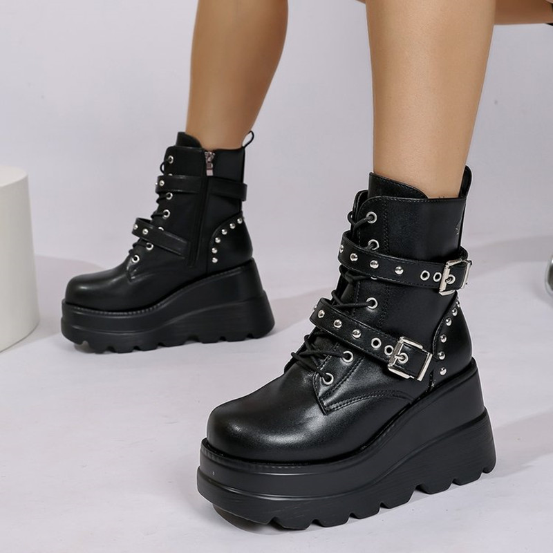 Damskie skórzane botki do kost – Block Heel Ankle Boots recenzja i cena