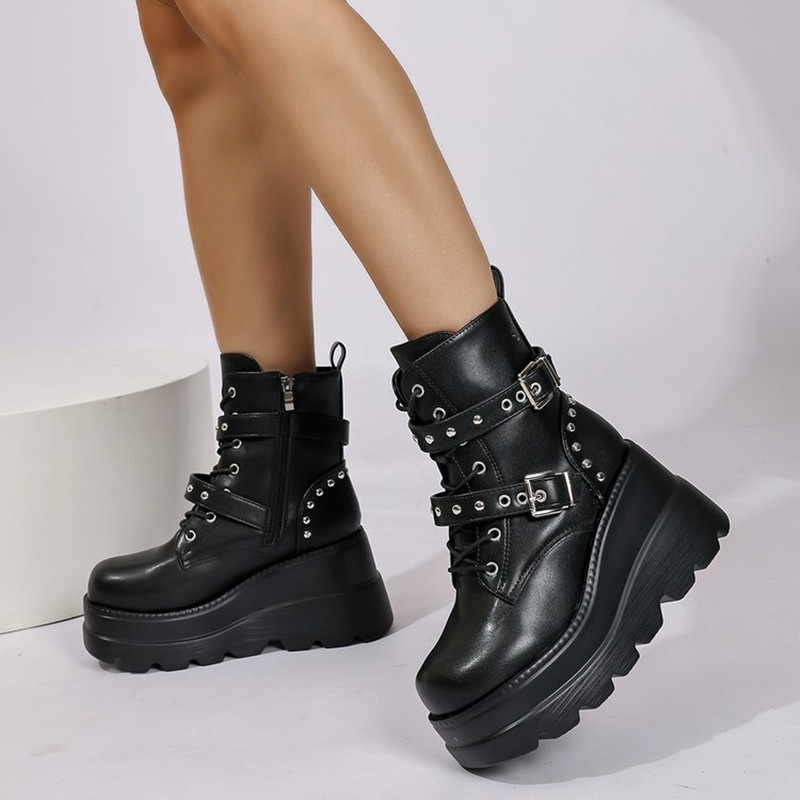 Damskie skórzane botki do kost – Block Heel Ankle Boots recenzja i cena