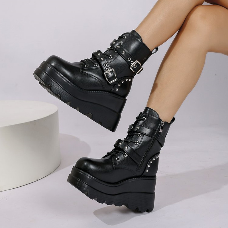Damskie skórzane botki do kost – Block Heel Ankle Boots recenzja i cena