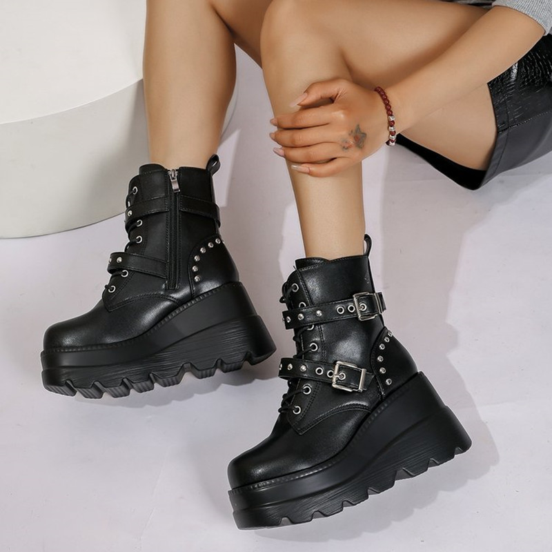 Damskie skórzane botki do kost – Block Heel Ankle Boots recenzja i cena