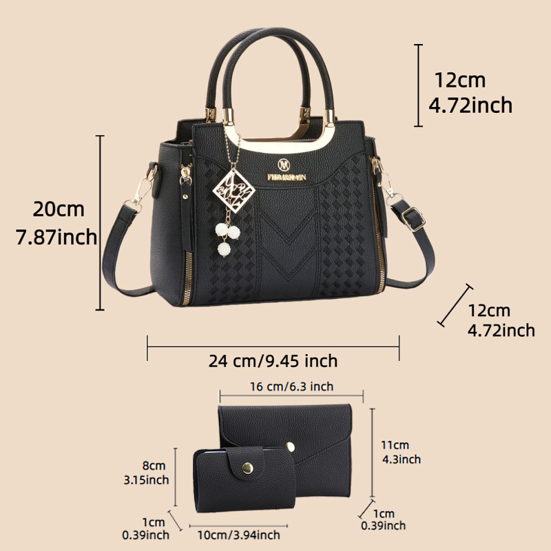 3-częściowy zestaw torebek wyk – Women Shoes Zipper recenzja i cena