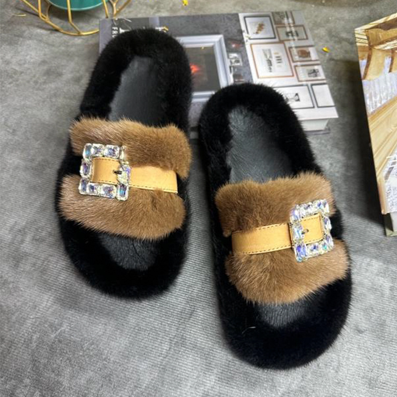 Klapki z futra norek damskie,  – Women Shoes Mules recenzja i cena