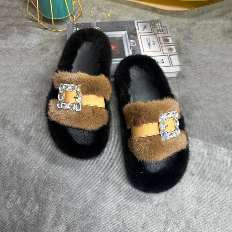 Klapki z futra norek damskie,  – Women Shoes Mules recenzja i cena