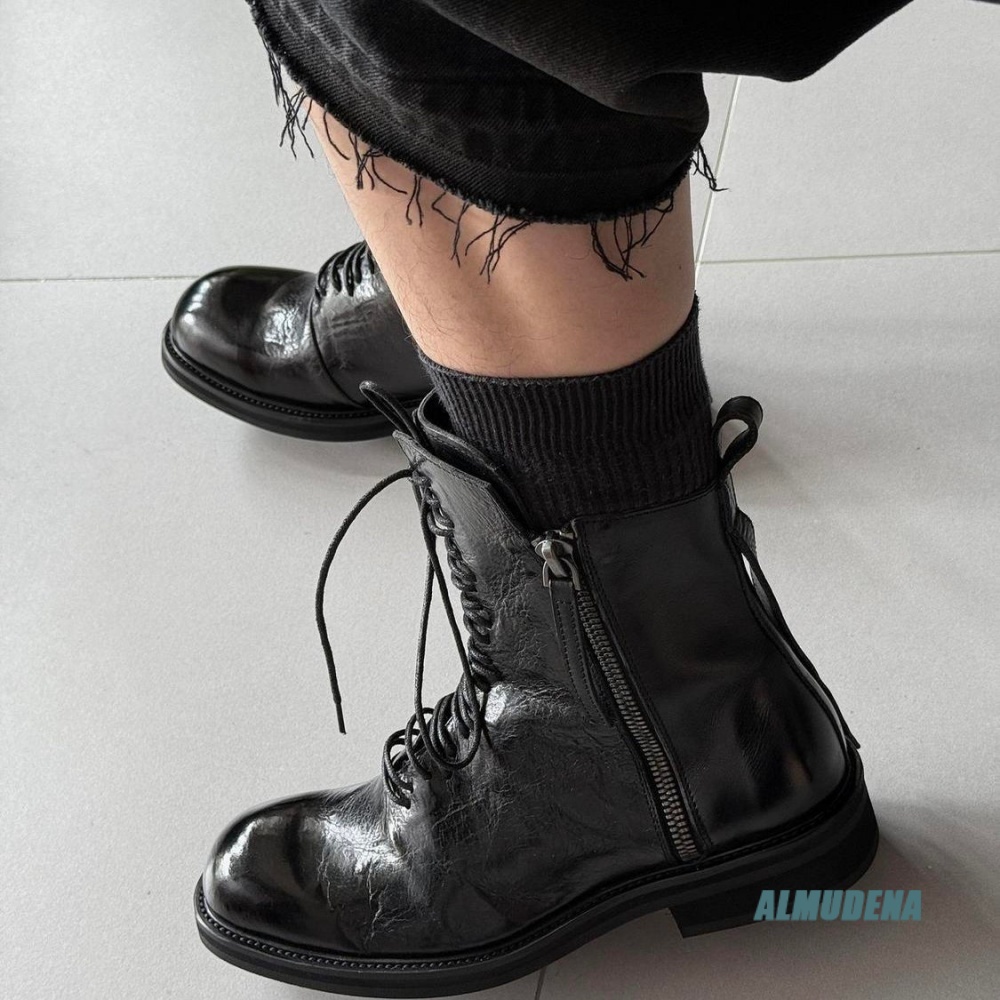 Męskie buty za kostkę w stylu  – Block Heel Ankle Boots recenzja i cena