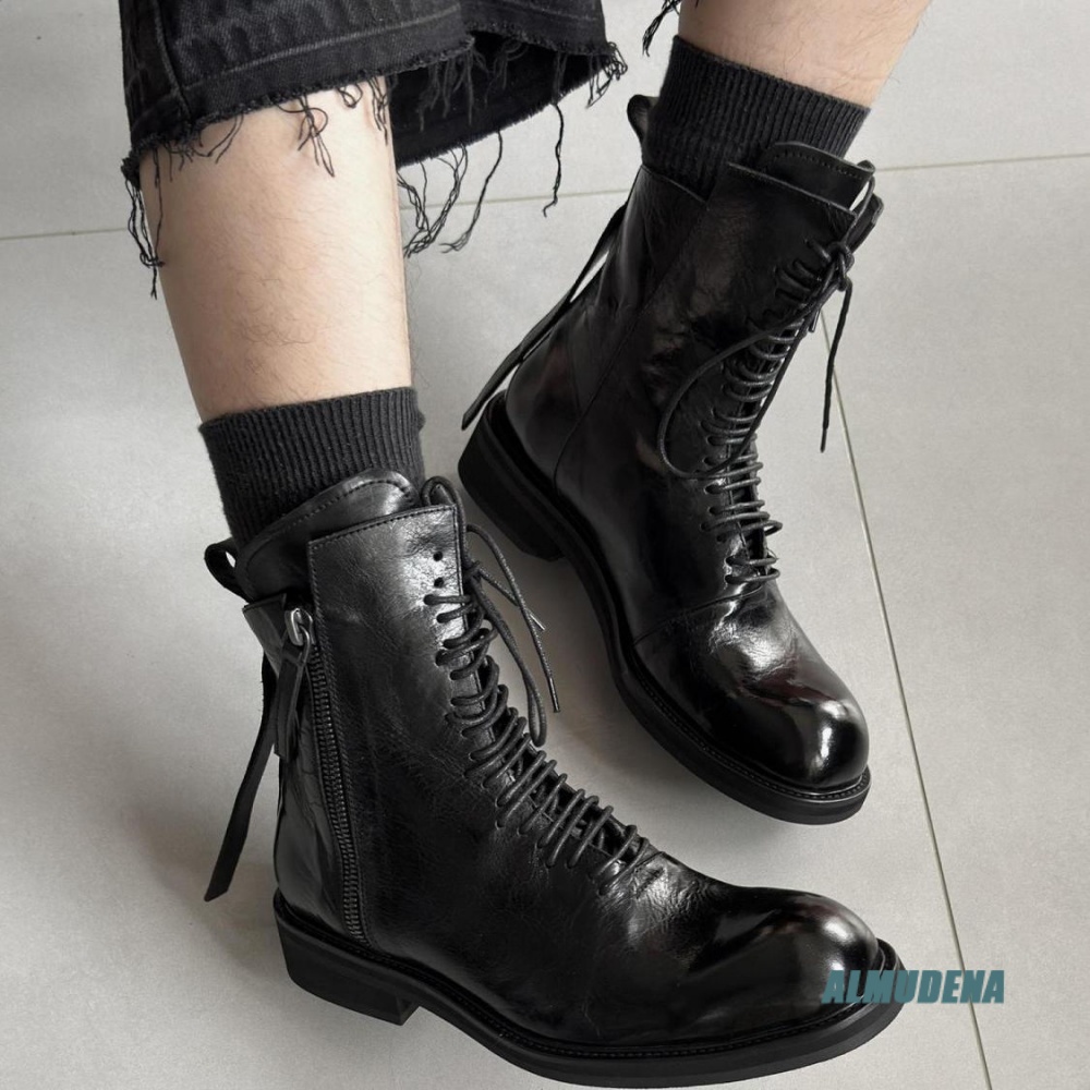 Męskie buty za kostkę w stylu  – Block Heel Ankle Boots recenzja i cena