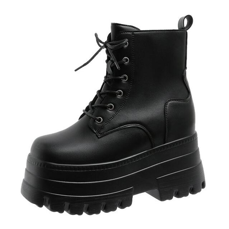 Botki wojskowe z przodu sznuro – Block Heel Ankle Boots recenzja i cena