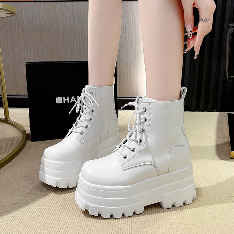 Botki wojskowe z przodu sznuro – Block Heel Ankle Boots recenzja i cena