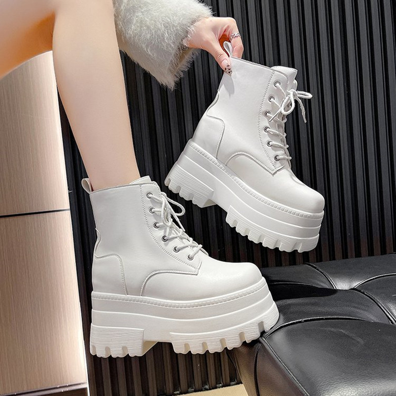 Botki wojskowe z przodu sznuro – Block Heel Ankle Boots recenzja i cena