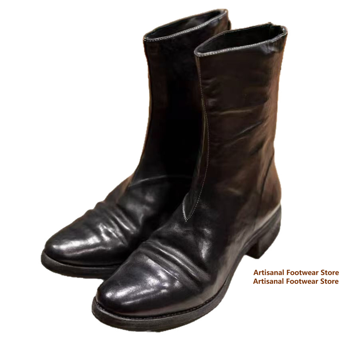 Vintage buty męskie z marszczo – Block Heel Ankle Boots recenzja i cena
