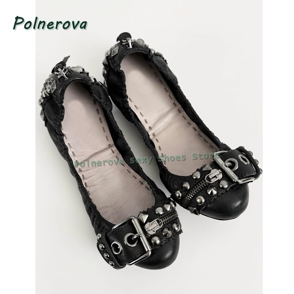 Buty Mary Jane z nitowaną klam – Women Shoes Zipper recenzja i cena