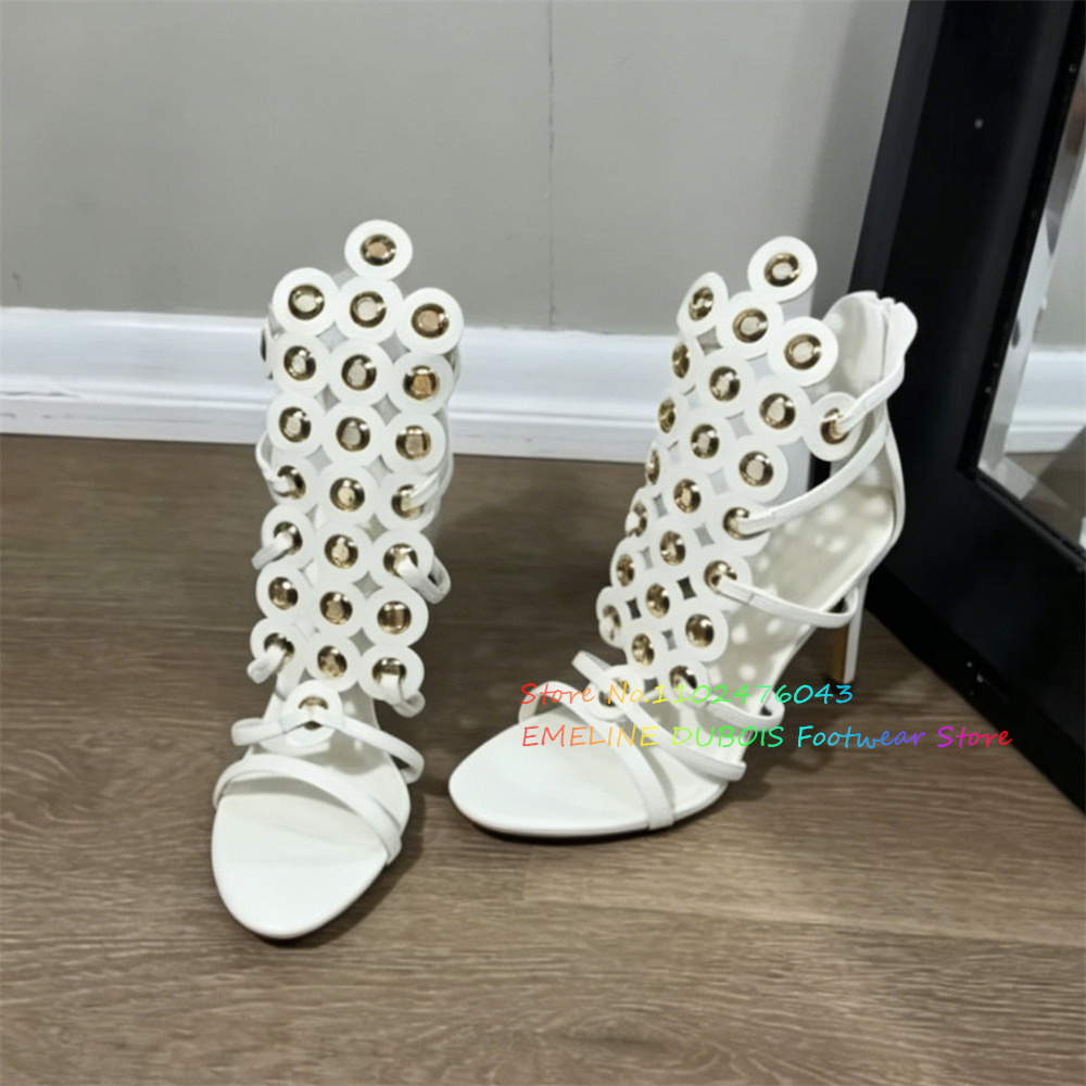 Złote metalowe sandały na wyso – Women'S Shoes Trendy recenzja i cena